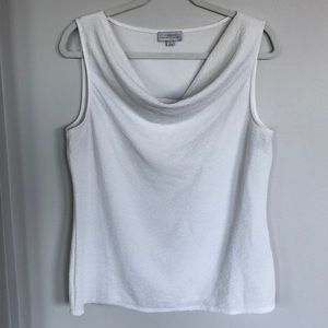 TAHARI Arther S. Levine White Sleeveless Top